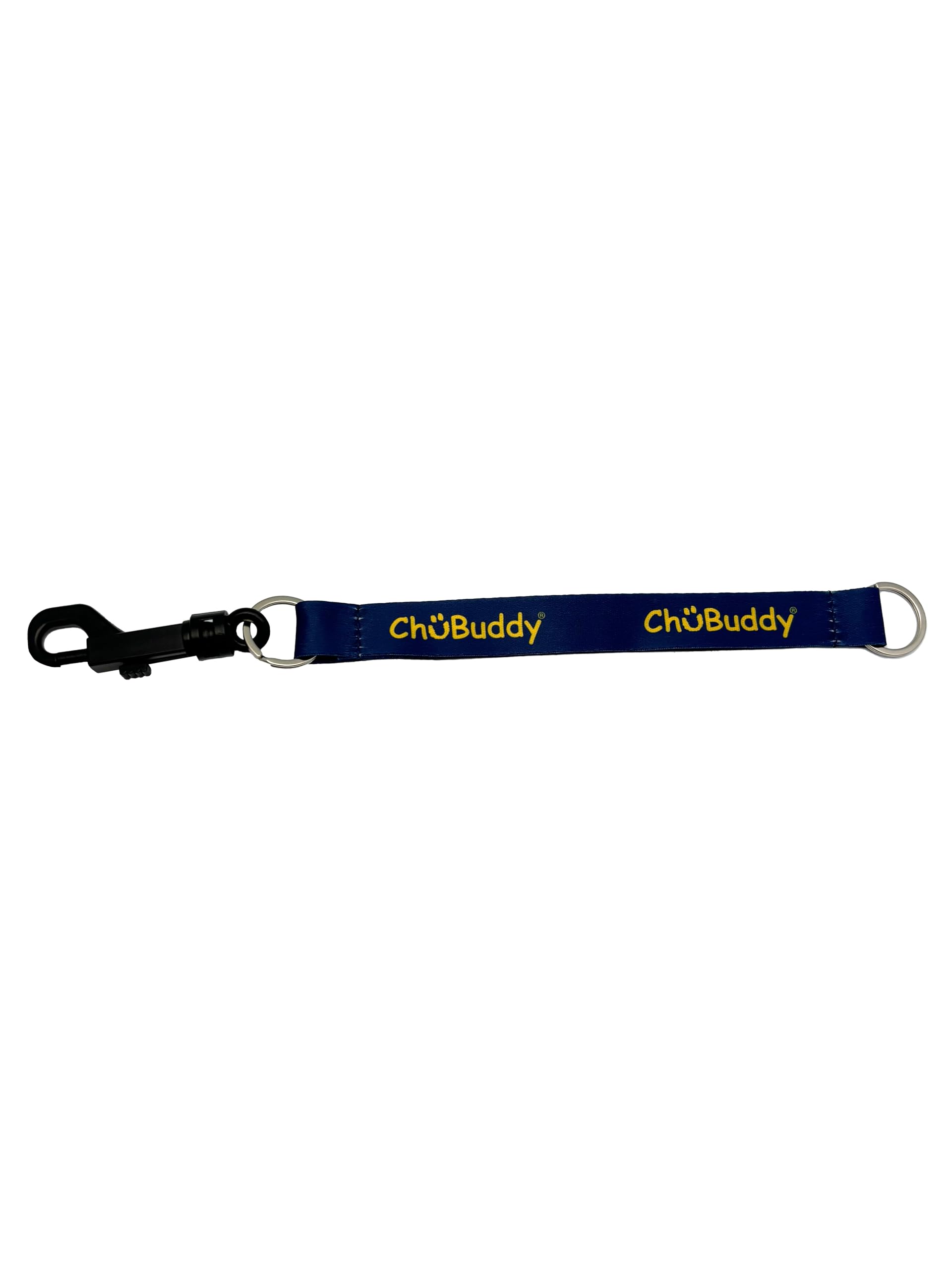 CHU-BUDDY Chubuddy tether clip closeup secures chewables on the go
