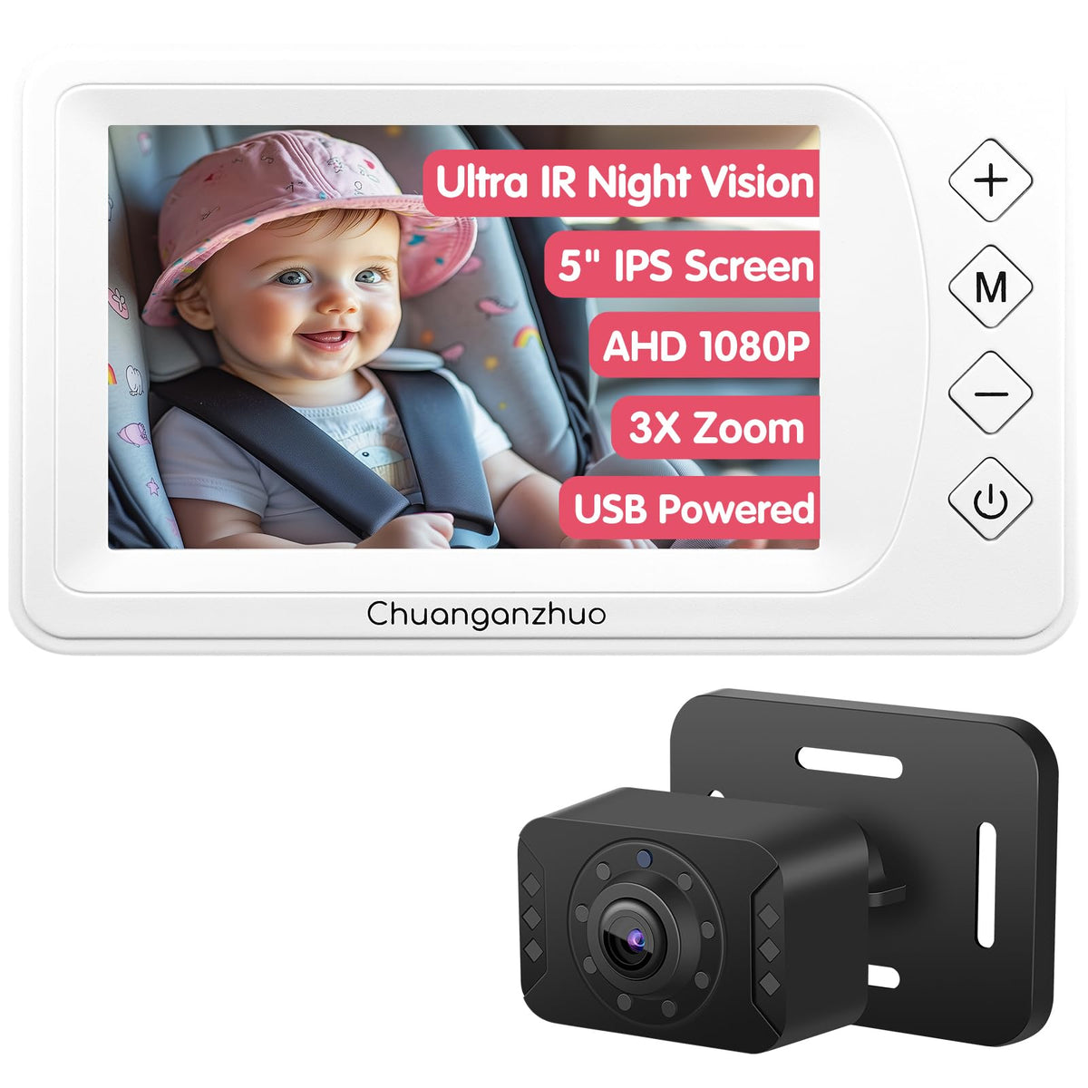 Chuanganzhuo S100P baby camera night vision for crisp midnight infant monitoring.