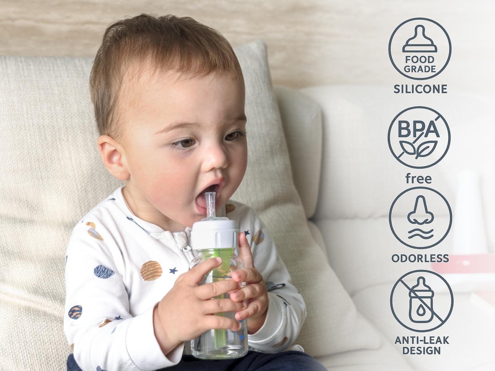 CHUBBIEE air vent promotes smooth, uninterrupted drinking for babies.