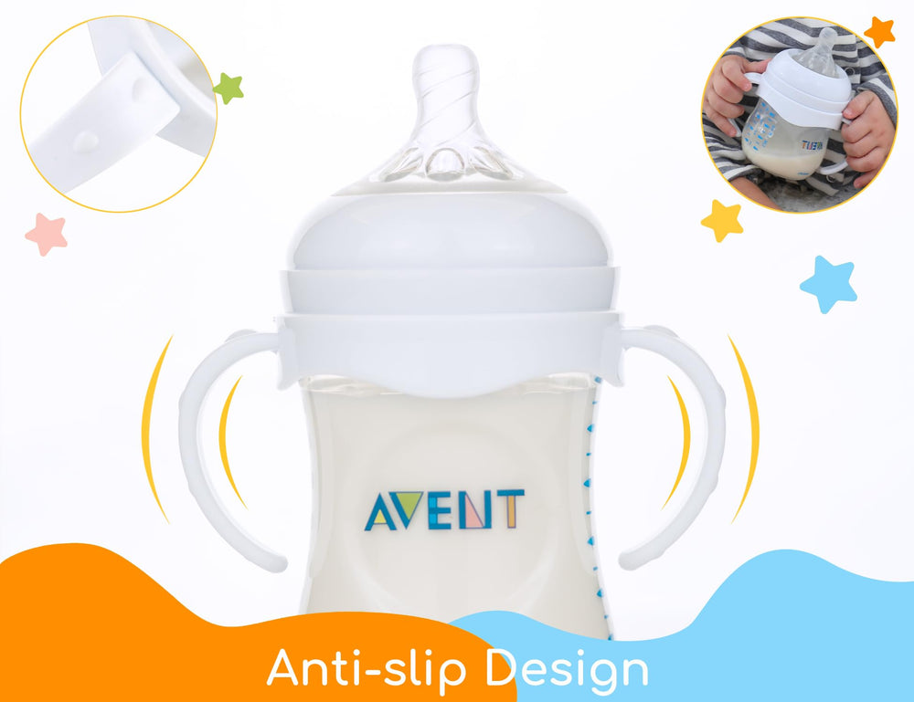 CHUBBIEE handles fit multiple Avent bottle sizes for versatility.