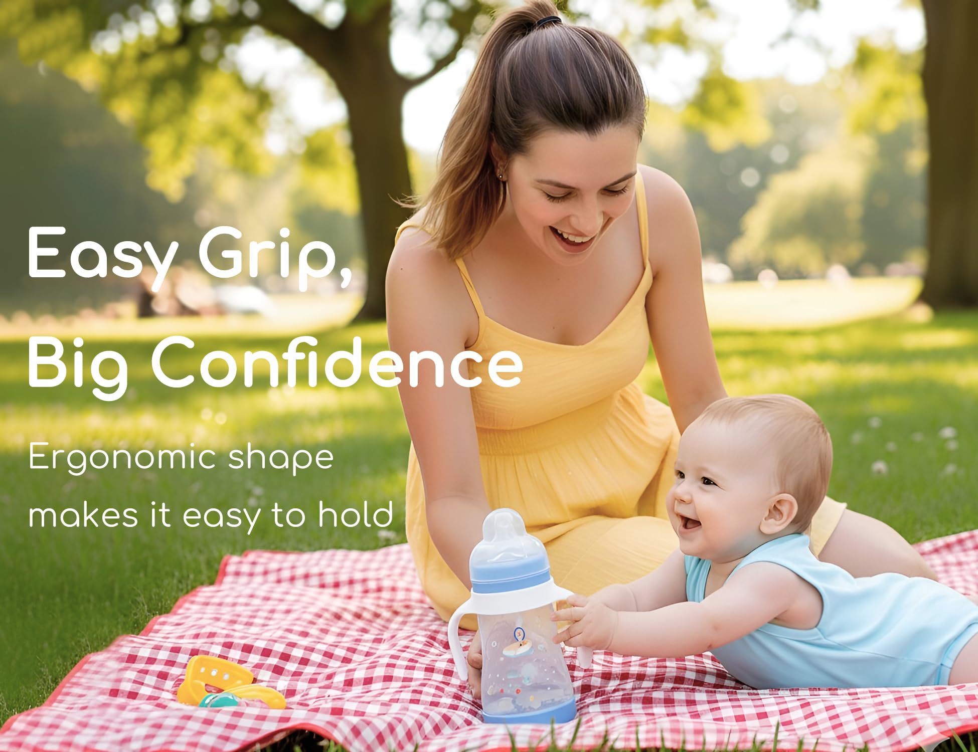 CHUBBIEE leak-proof fit keeps bottle steady during feeding.