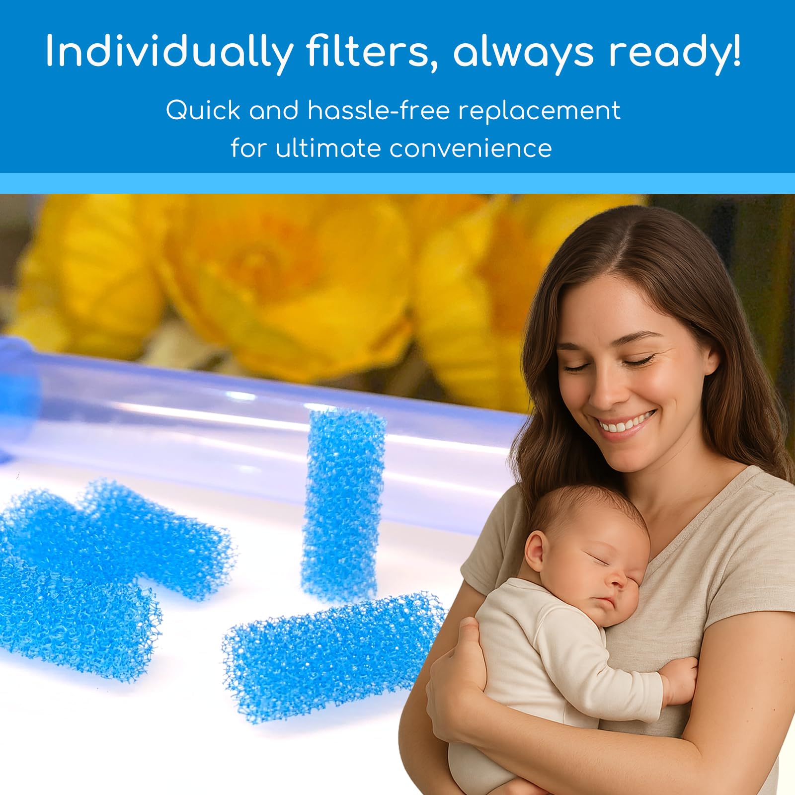 CHUBBIEE easy-swap-filter highlights quick, fuss-free replacement after each use.