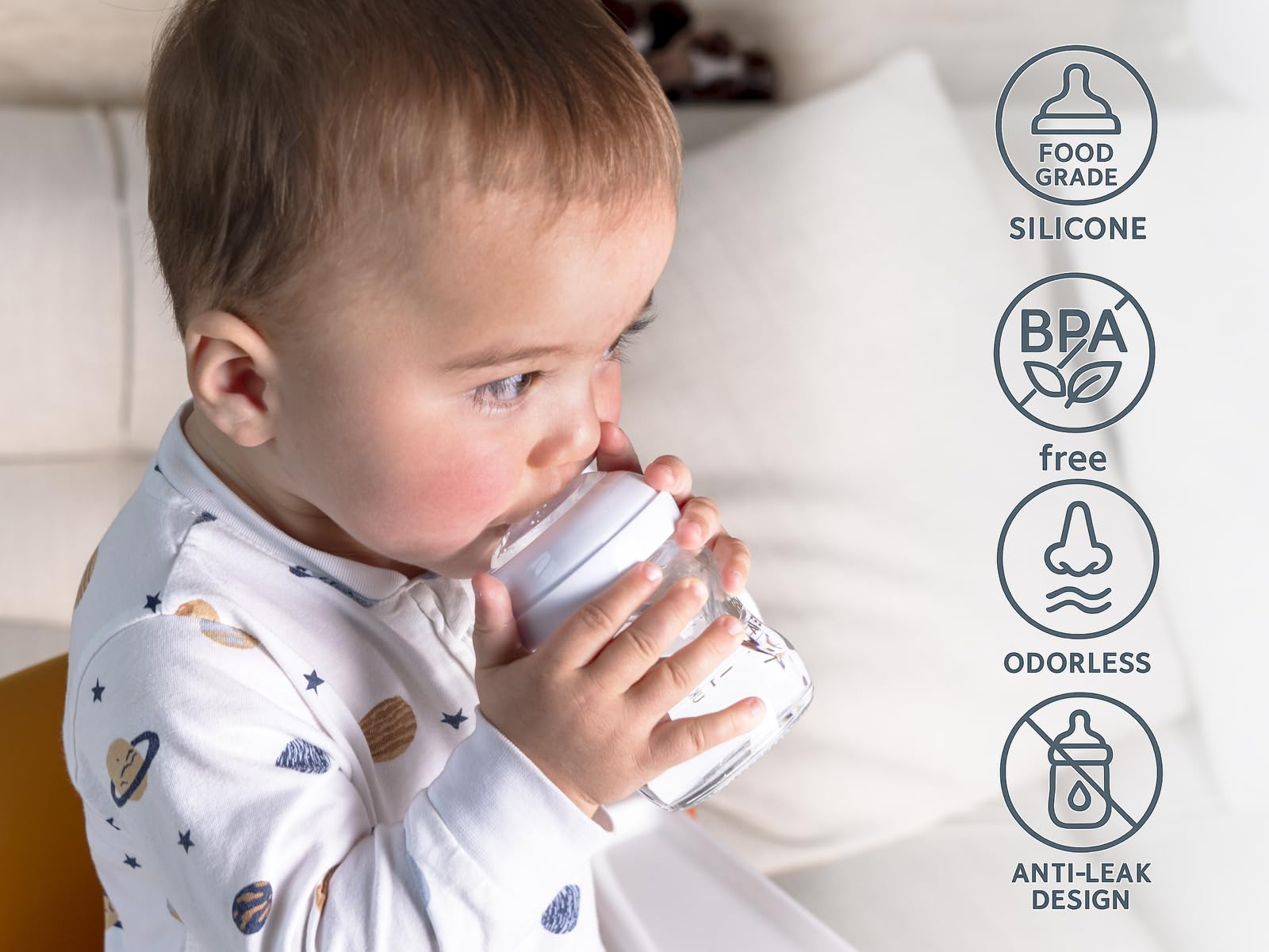 CHUBBIEE Natural Trainer Sippy Cup illustrates gentle learning and independent drinking progression