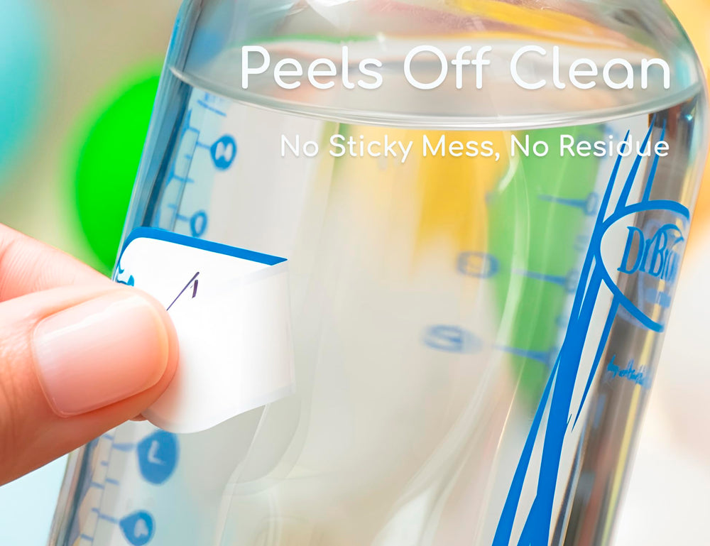 CHUBBIEE self-laminating-labels-dishwasher-safe highlight a clear, long-lasting name print after washing.