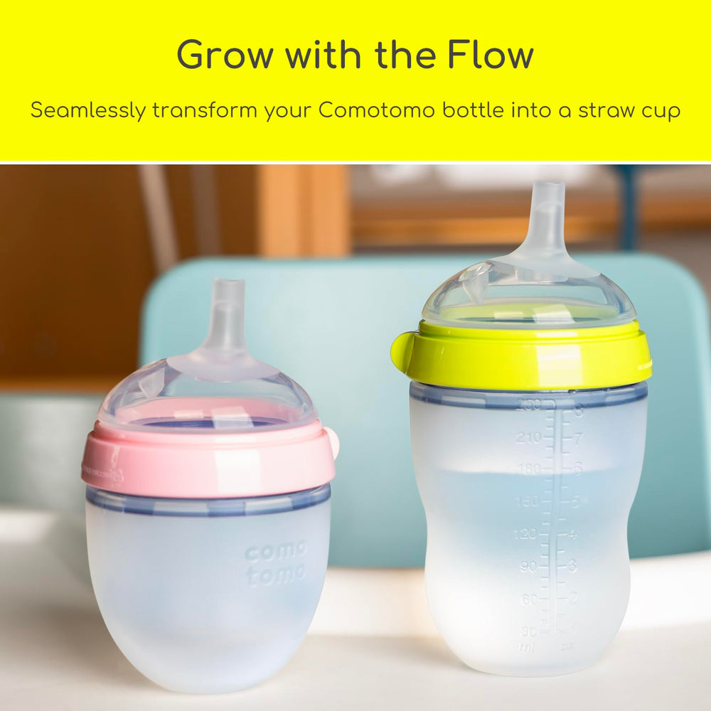 CHUBBIEE silicone spout close-up, soft on gums for gentle transitions