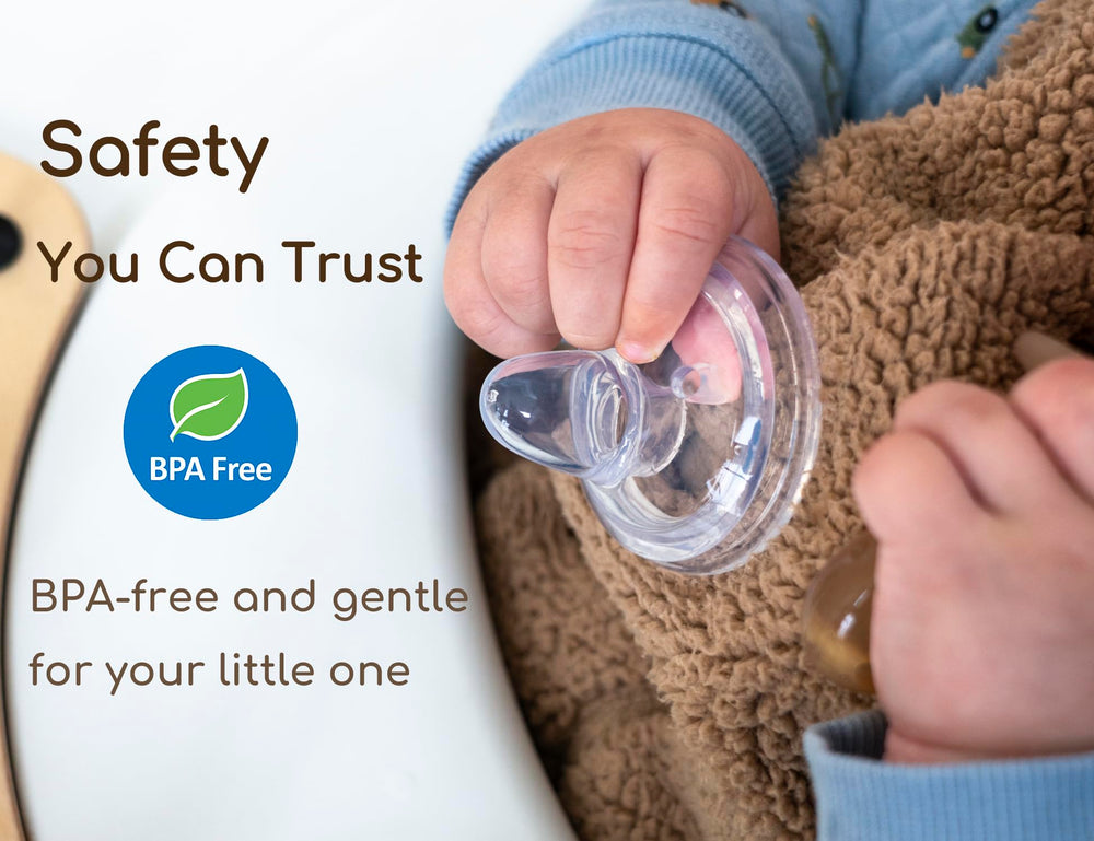 CHUBBIEE sippy spout with V-shaped air vent for smooth sipping