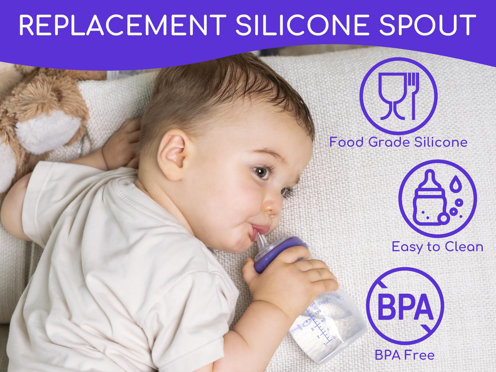 CHUBBIEE sippy straw nipples with variable flow for growing babies