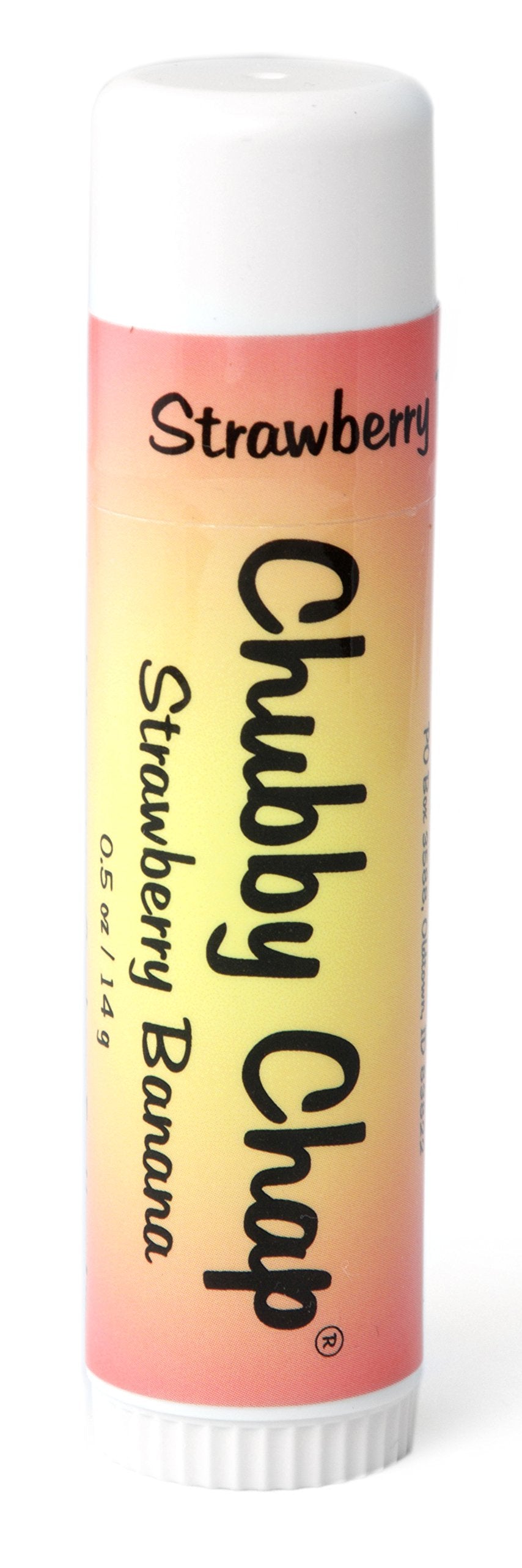 Chubby Chap Strawberry Banana jumbo lip balm delivers daily moisture with a fruity flavor.