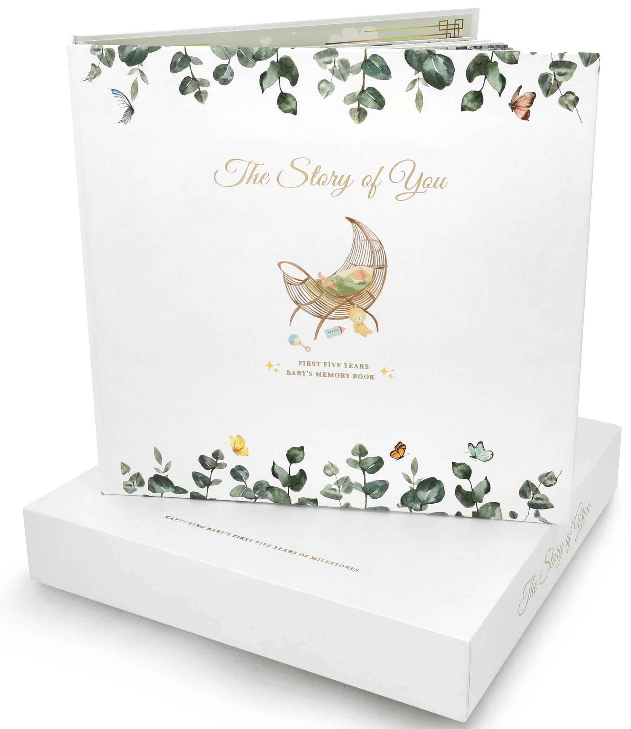 ChubCheeks and Tickles memory book cover with gold foil for heirloom keepsake