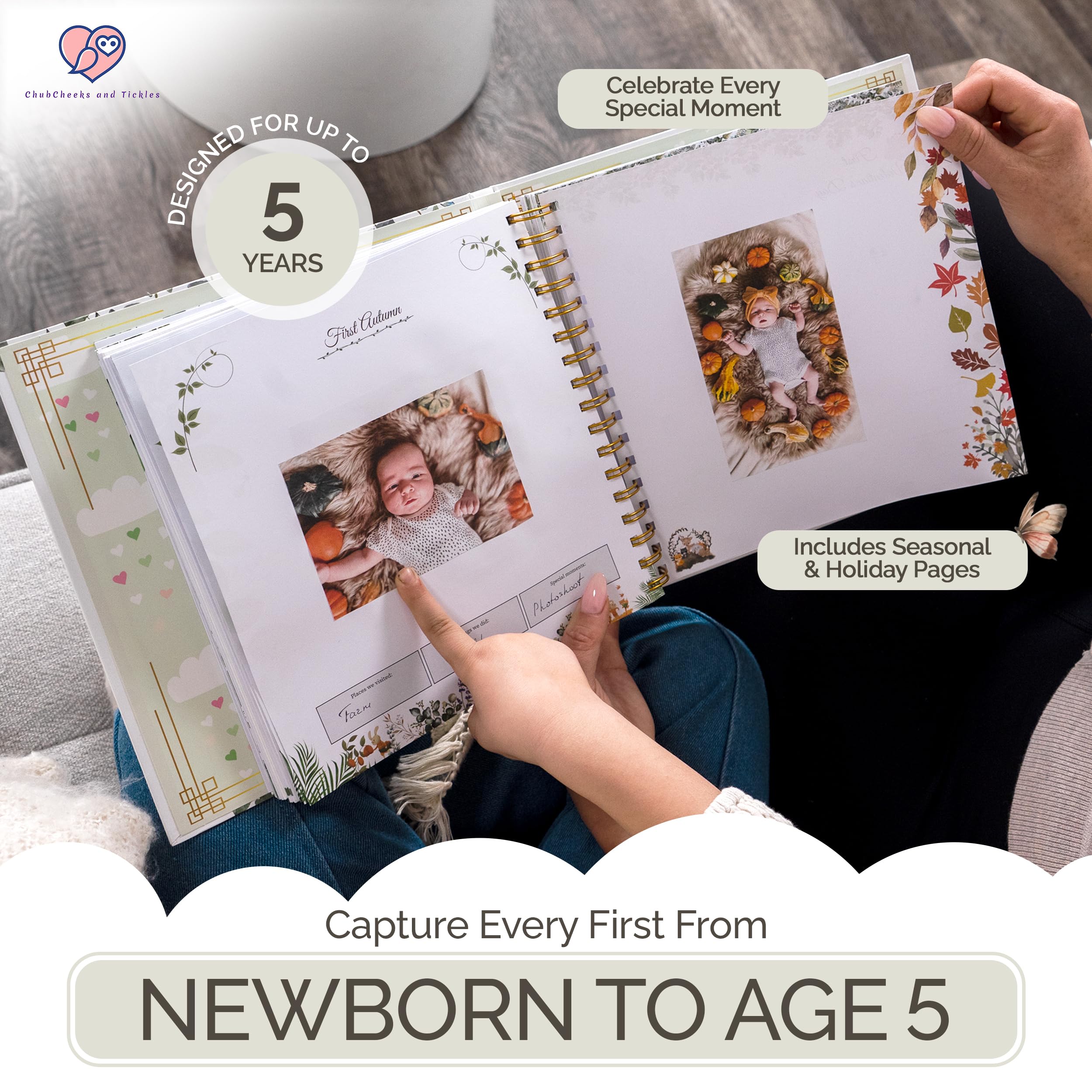 ChubCheeks and Tickles extra photo pages fit more milestones and smiles