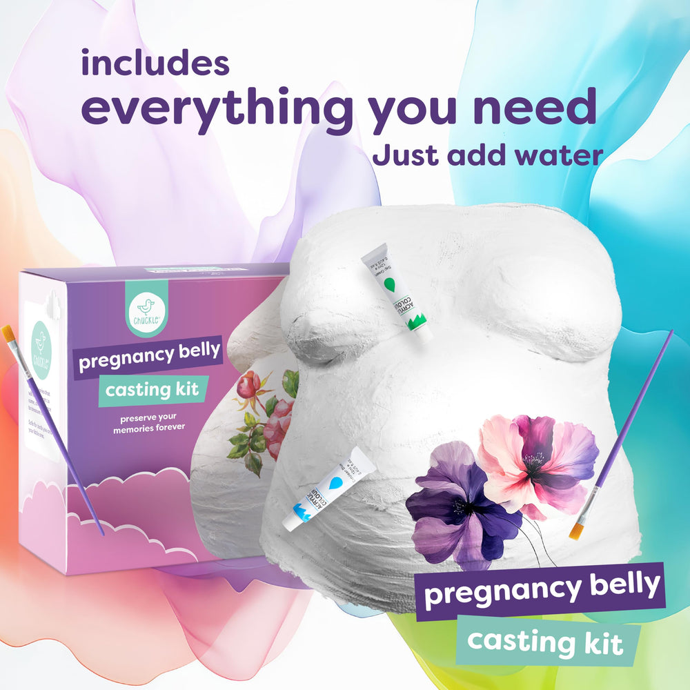 Chuckle Belly Casting Kit lasting-keepsake ready to display after pregnancy journey.