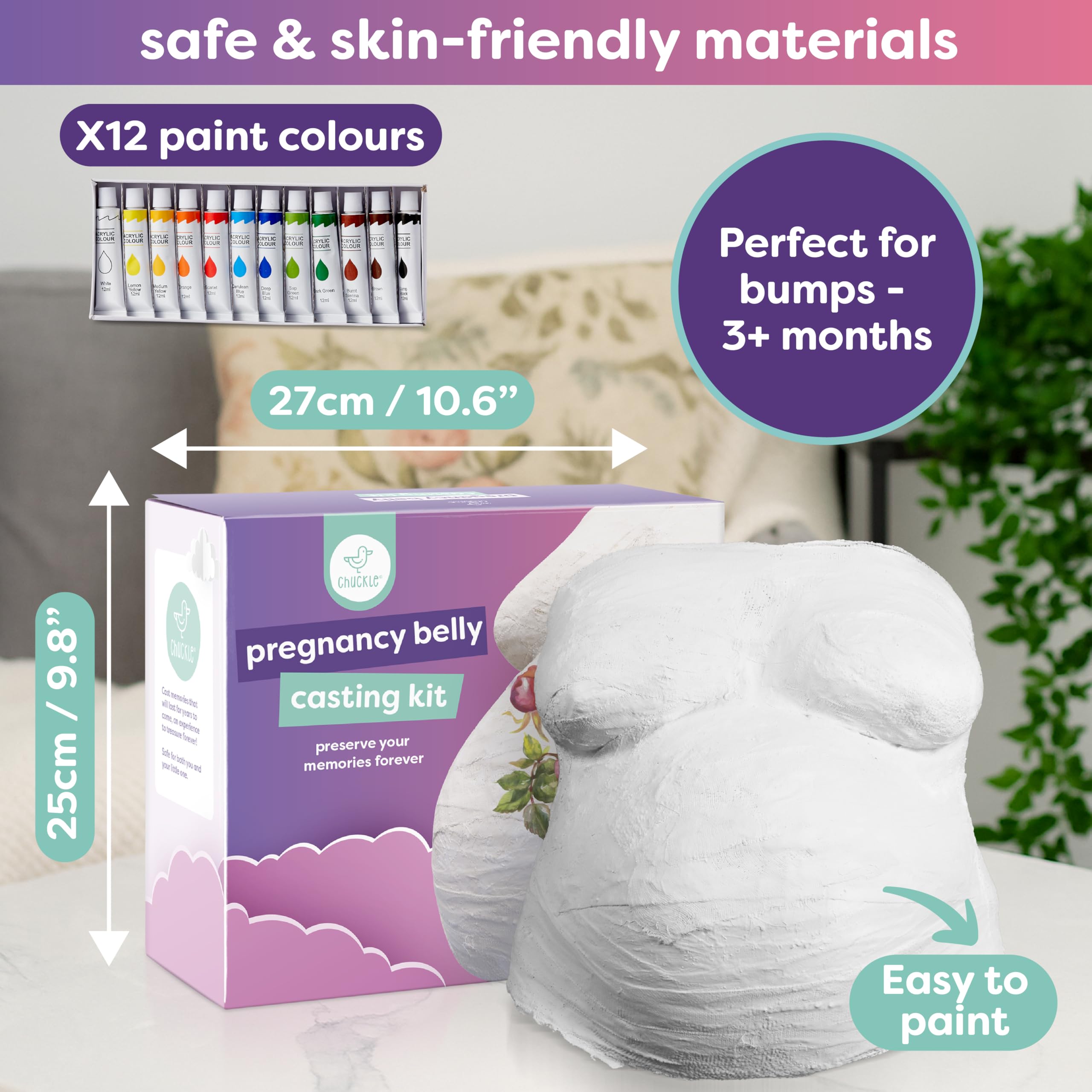 Chuckle Belly Casting Kit paint-and-embellish options inspire personalized keepsake.
