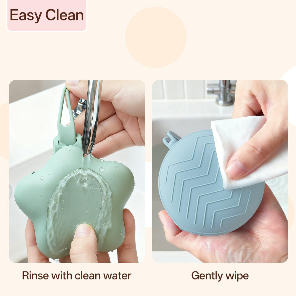 ChufanMomsil compact case holding two pacifiers and a clip