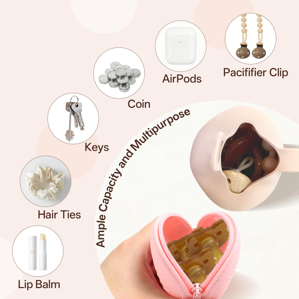 ChufanMomsil pacifier holder diaper bag clip attaches securely to stroller for quick reach.