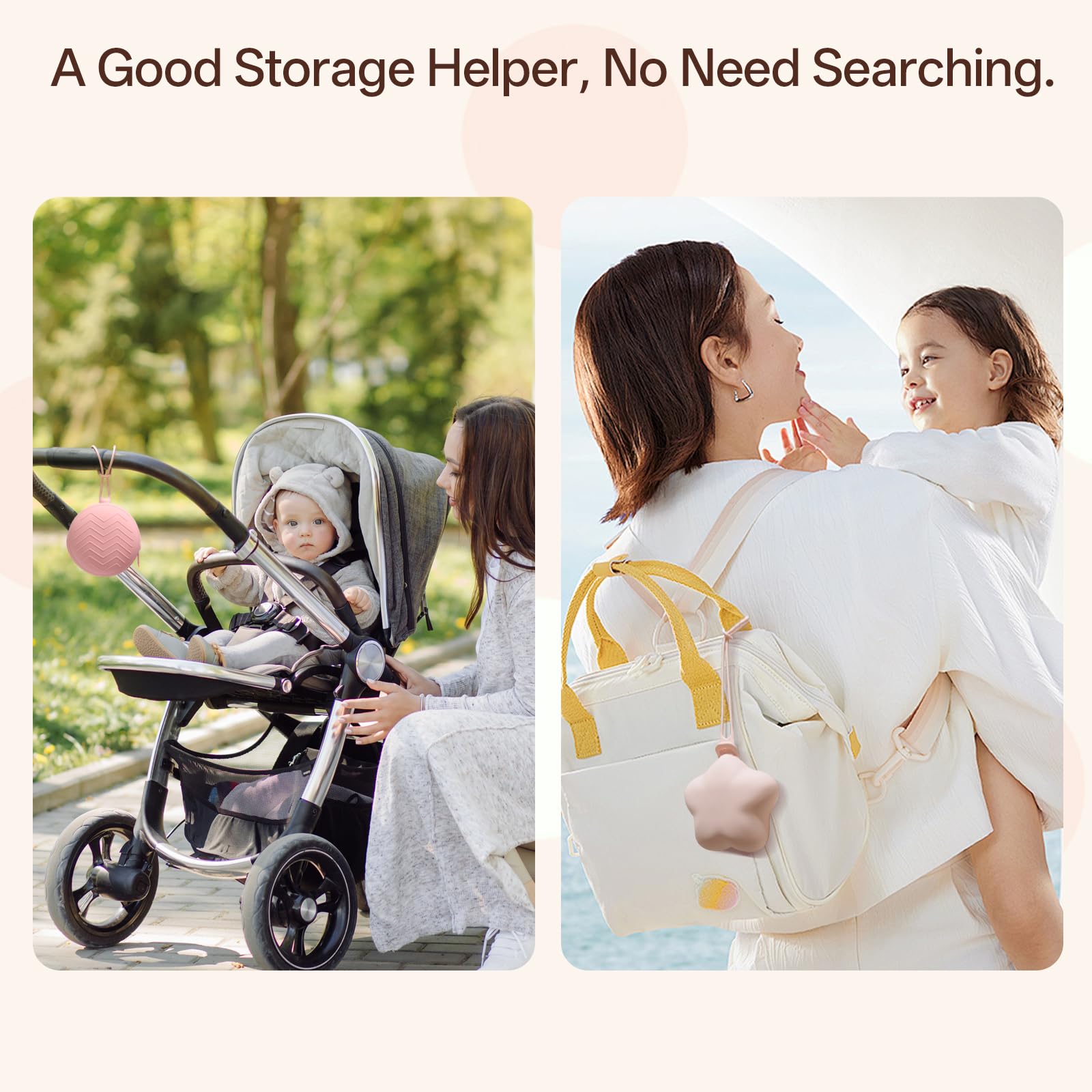 ChufanMomsil pacifier storage compact 2-pacifiers, convenient organizer for keys or lip balm.