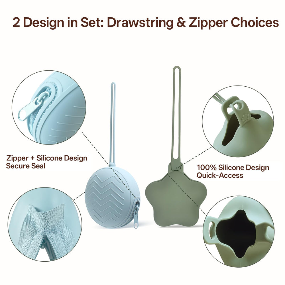 ChufanMomsil dual-design options closeup highlighting zipper-free and zipper seal