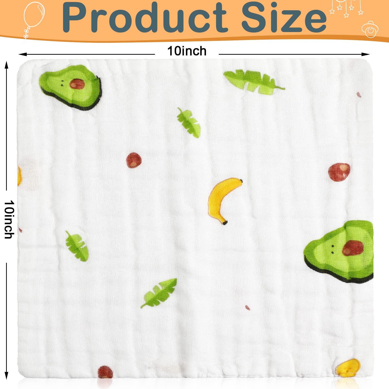 Chumia six-layer cotton muslin burp cloths provide strong absorbency for drool and spit-up.