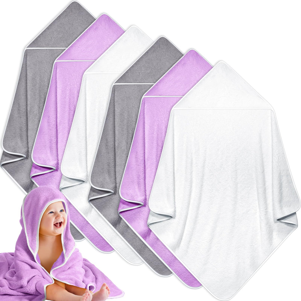 Chumia 6-pack baby towels in gray pack showing neutral unisex option for babies