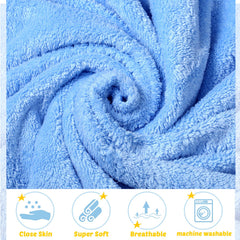 Chumia multicolor towels laid out in nursery demonstrate versatile 30x30 inch size.