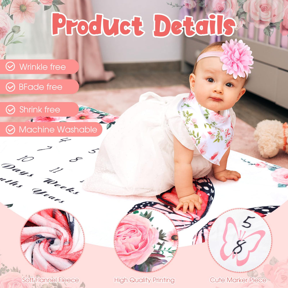 Chumia pink baby headband adds cute styling for milestone photography sessions.