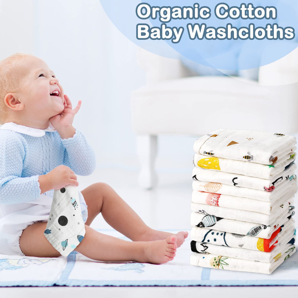 Chumia baby muslin cloths with pattern-rich designs are gift-ready and versatile for care tasks.
