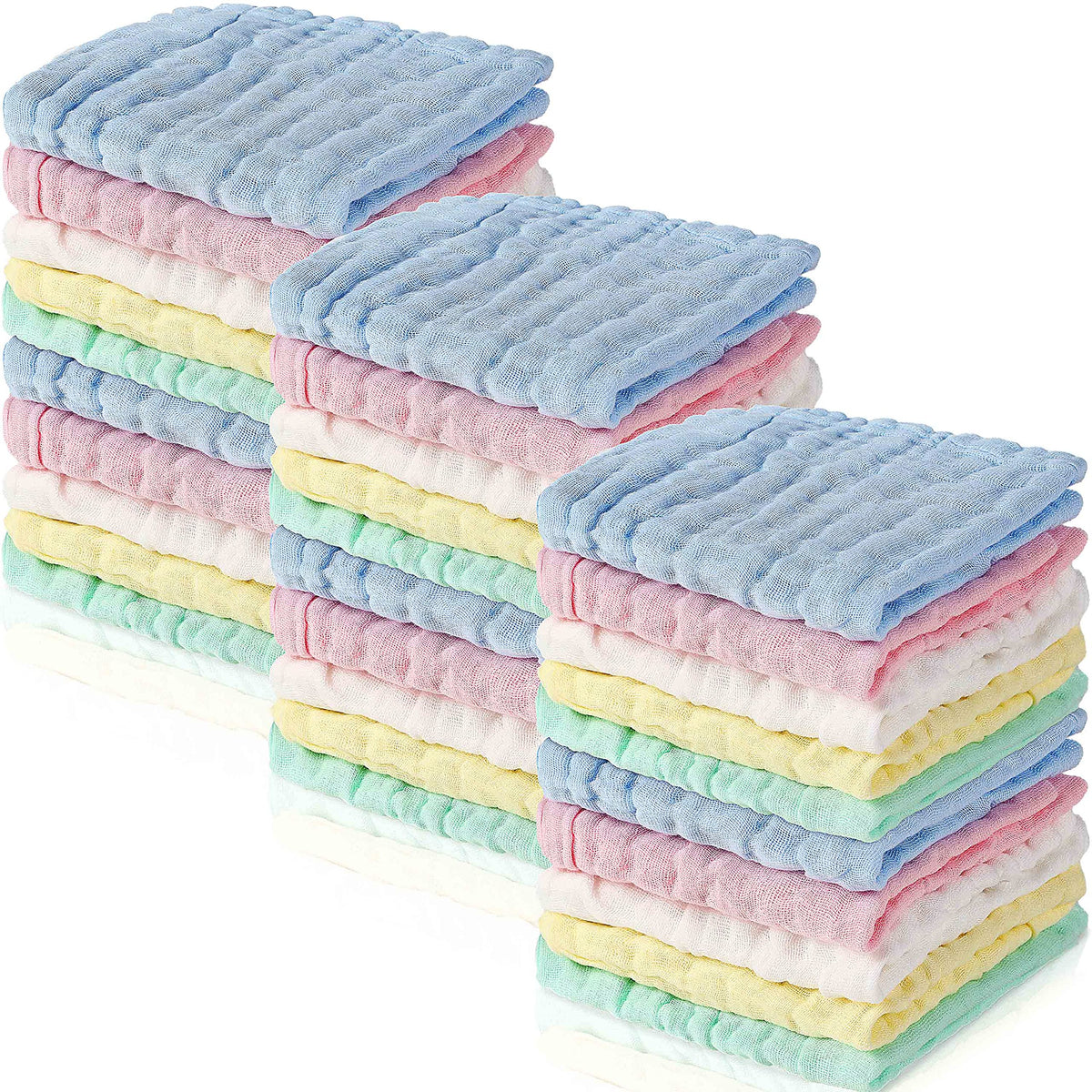 Chumia baby muslin washcloth in blue, ultra-soft for gentle newborn cleaning.