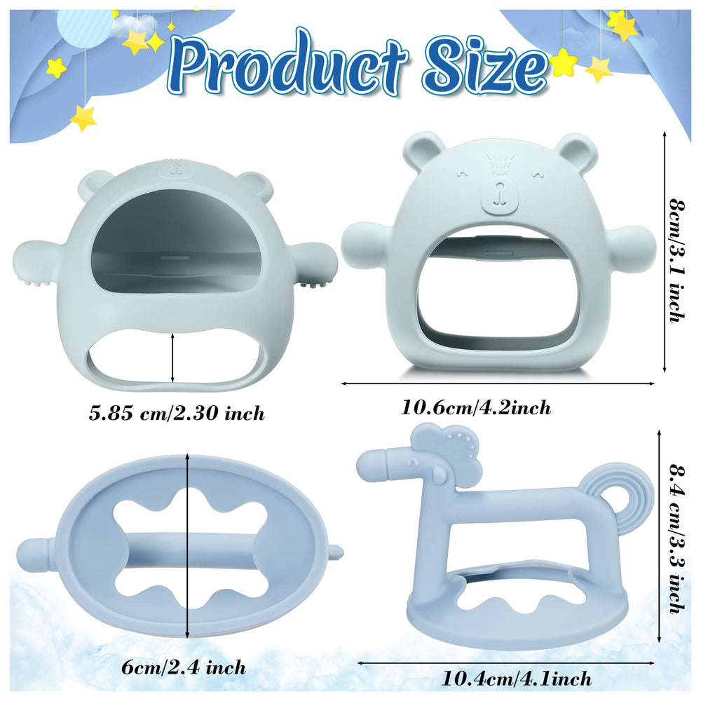 Chumia bear-teether-pink close-up shows soft silicone comfort for gums