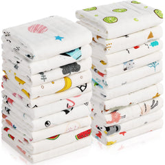 Chumia burp cloths 20-pack patterns provide cute designs for everyday mess coverage.