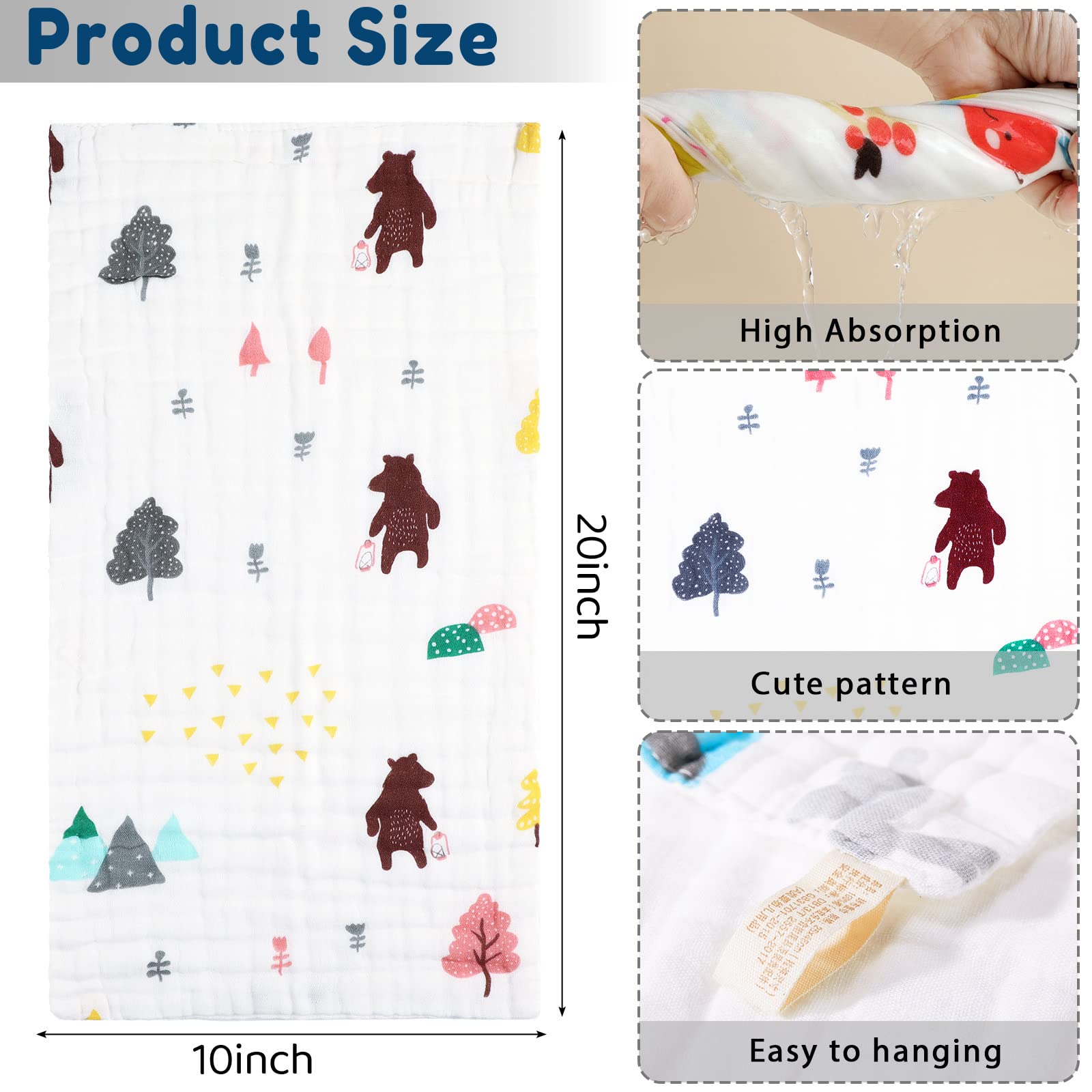 Chumia burp cloths extra-large 10x20 inches offer wide coverage during feeds.