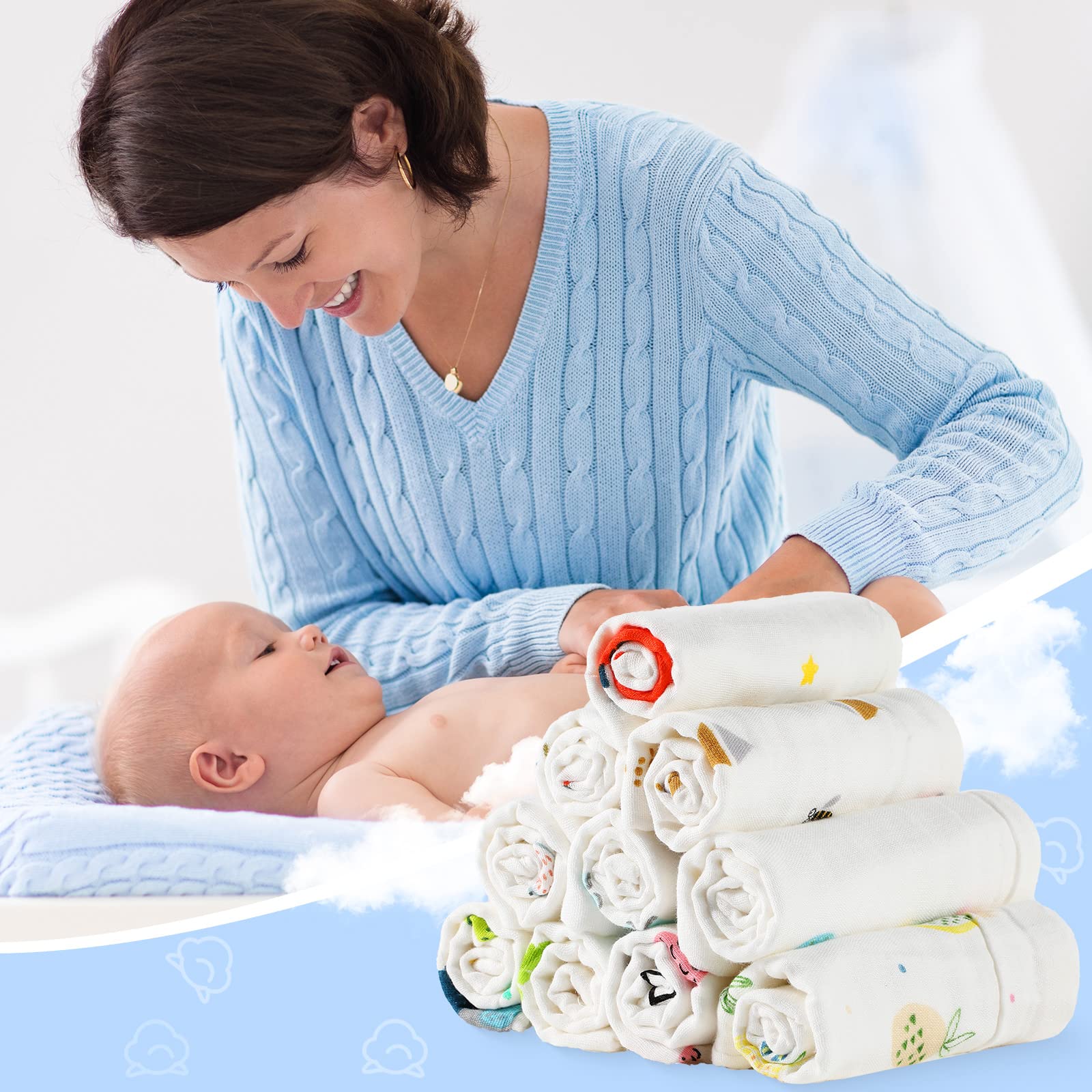 Chumia daily-use burp cloths offer soft, durable protection for outfits during feeds and play.
