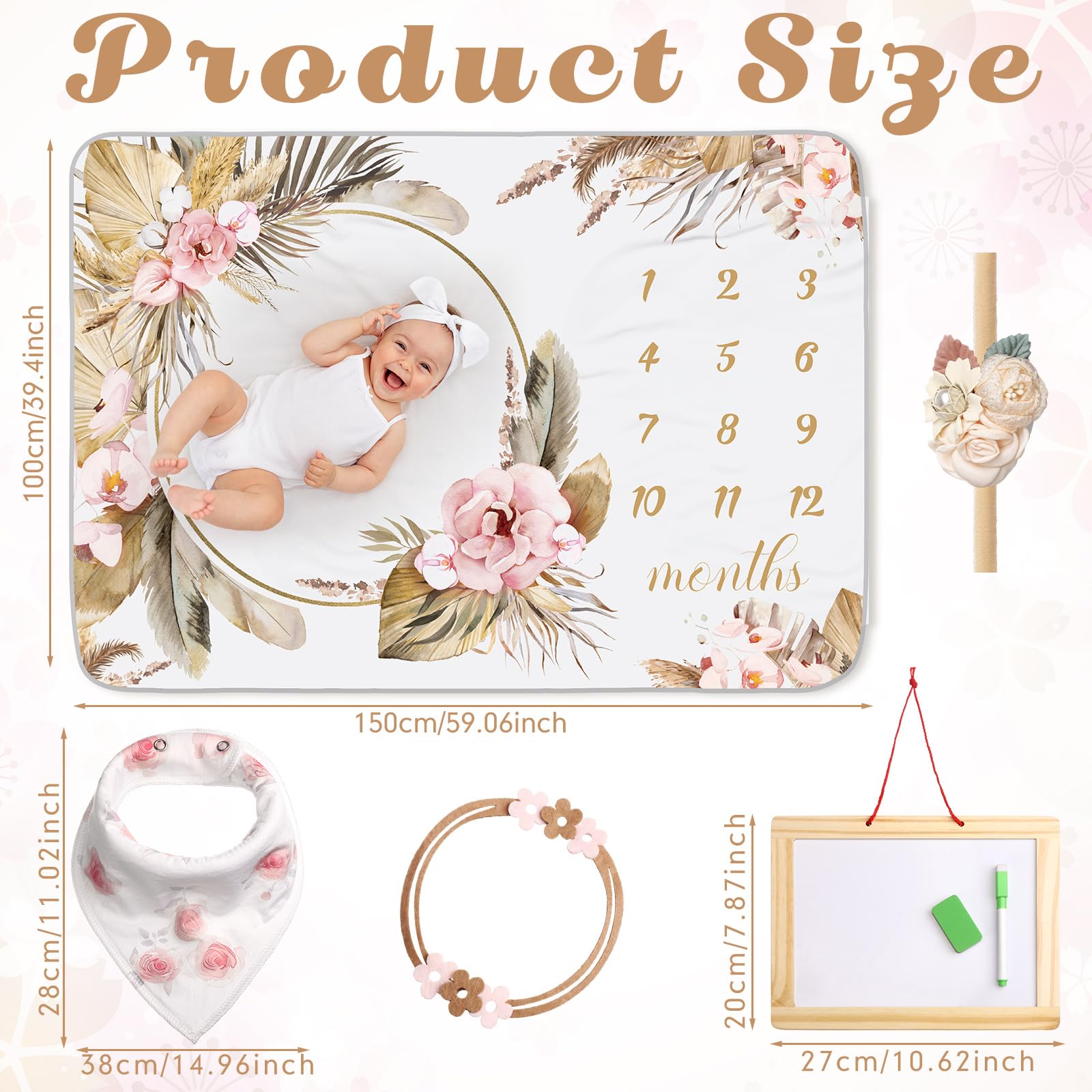 Chumia photo auxiliary frames provide crisp framing for baby's milestone portraits.