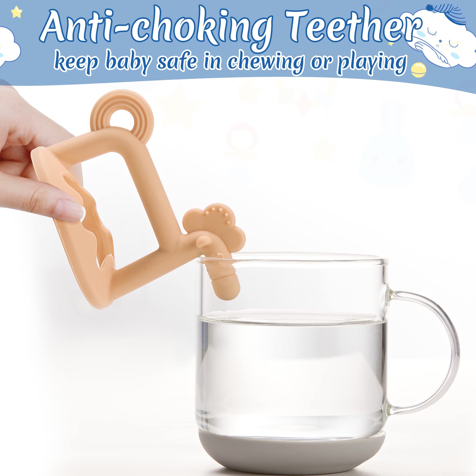 Chumia teether-washable-infant-toys easy-clean silicone surface for hygiene
