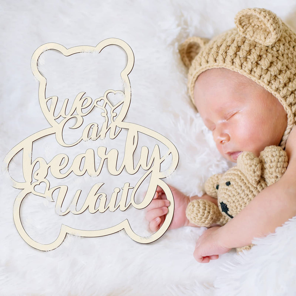 Chunful baby shower decor bear wood prop boosts photo booth fun.