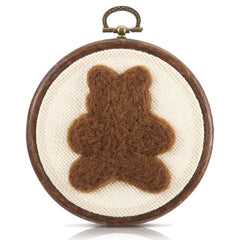Chunful felted bear wall art close-up detail highlighting artisanal craftsmanship for nursery decor