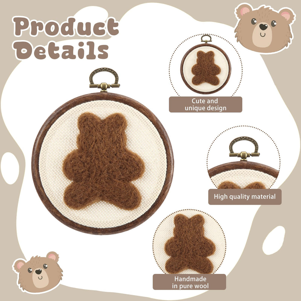 Chunful felted bear wall art soft texture emphasizing tactile appeal for kids' rooms
