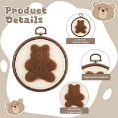 Chunful felted bear wall art soft texture emphasizing tactile appeal for kids' rooms