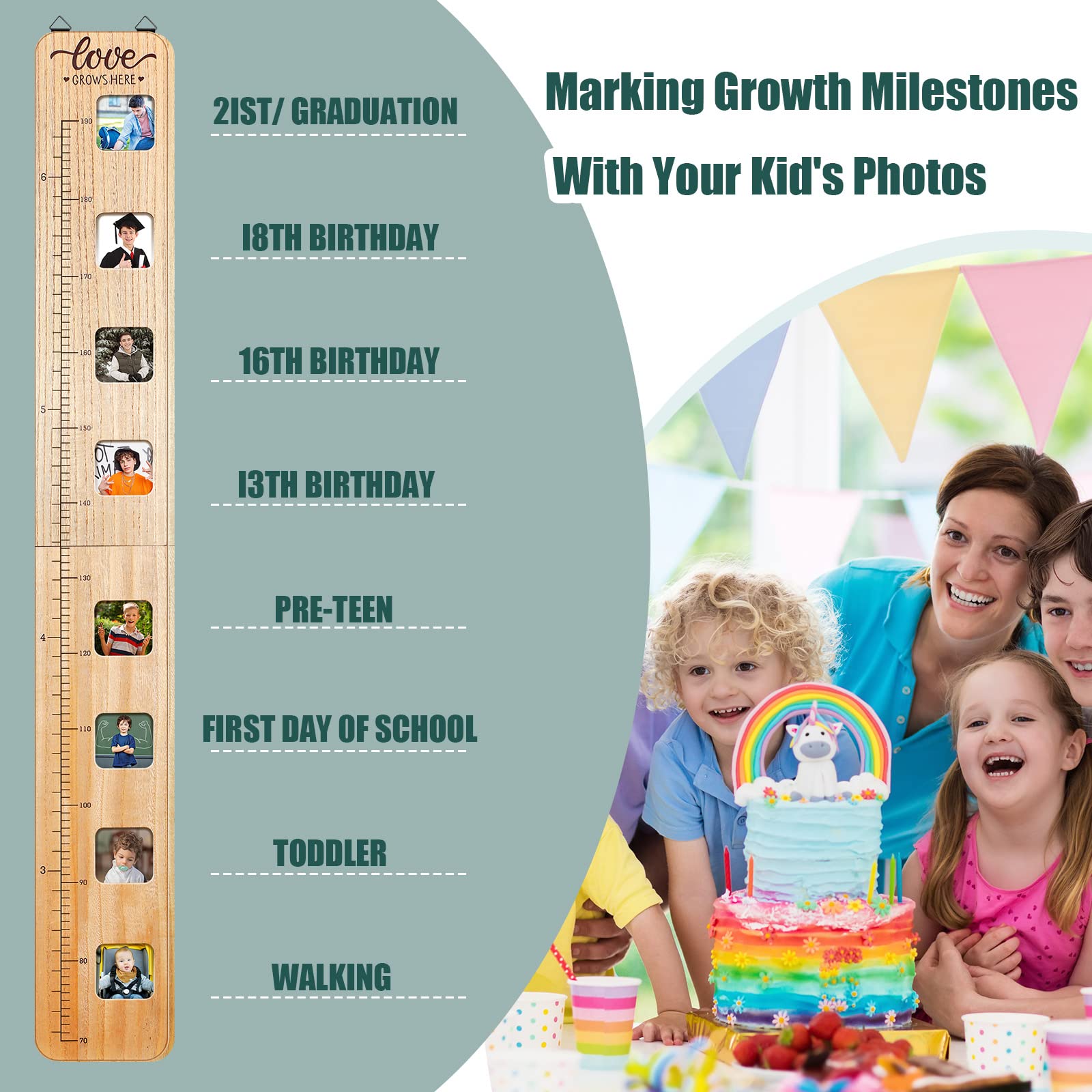 Chunful foldable height chart easy to store when not in use.