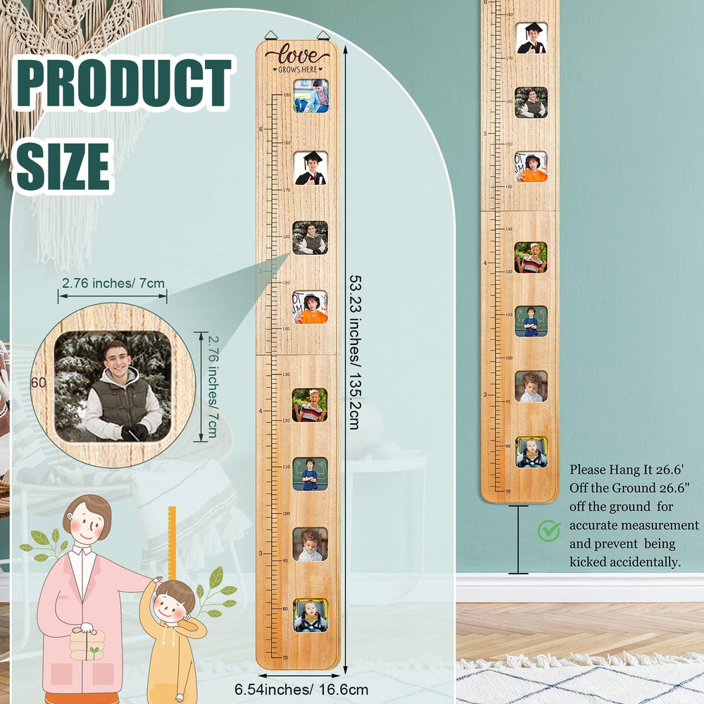 Chunful growth chart scale close-up shows clear measurement marks for precise tracking.