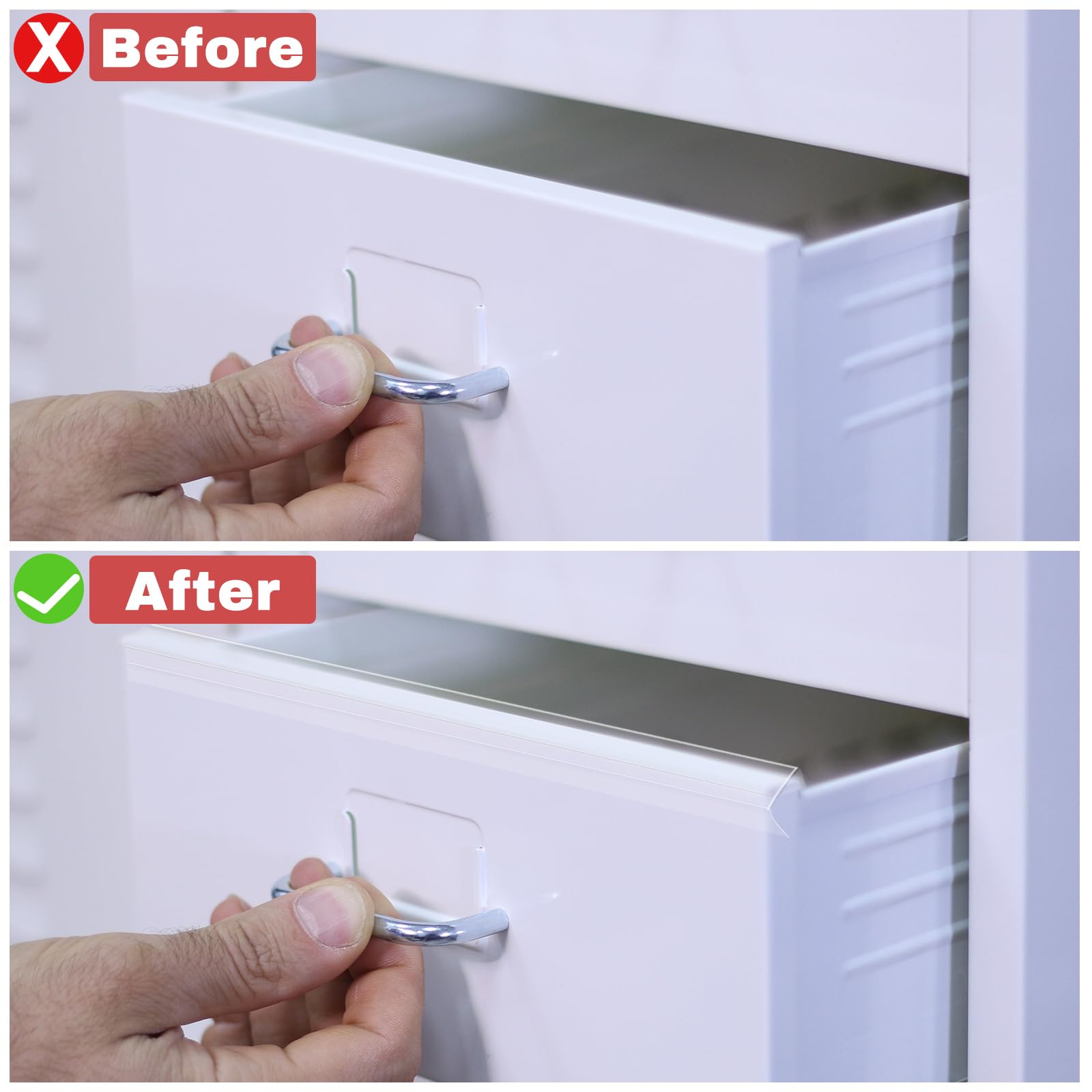 Chunful shelf-edge protection strip adds a clean decorative finish.