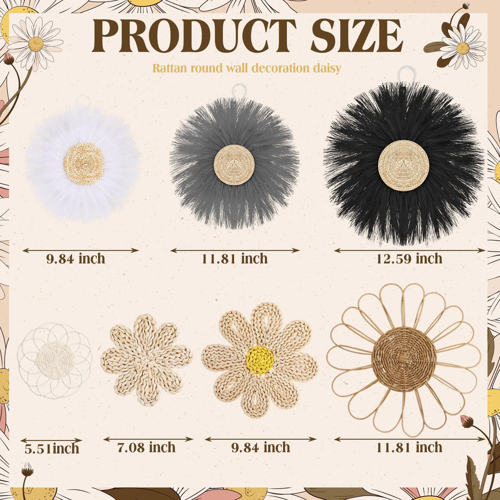 Chunful white rattan small flower circle adds subtle texture to nursery walls.