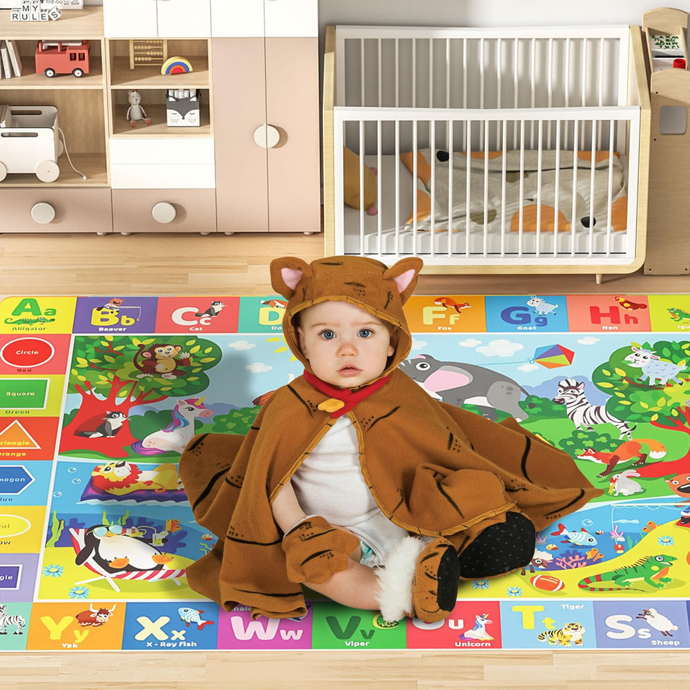 Chunsemeiju play mat features colorful animals for early learning and recognition.
