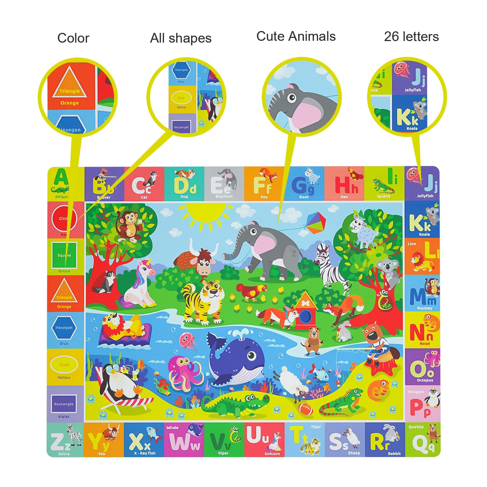 Chunsemeiju foldable play mat is portable for indoor or outdoor use.