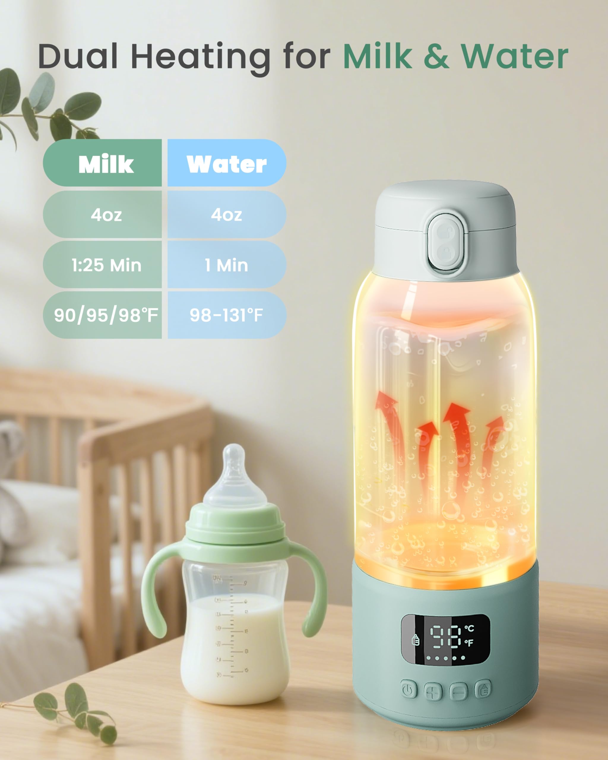 Chunyee portable bottle warmer leakproof lock emphasizes spill-free travel