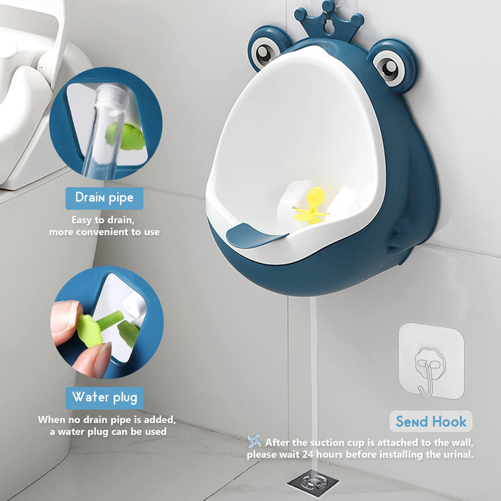 Chussaanj Frog Pee Training wall hook installation on smooth surfaces.