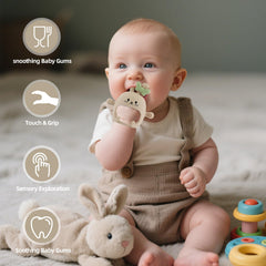 Chuya Bunny teether silicone is easy to clean and safe to chew.