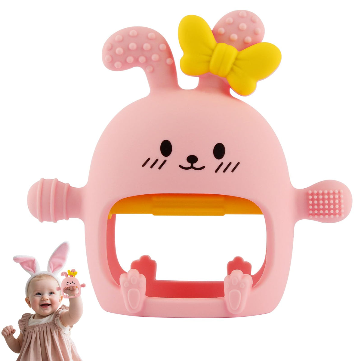 Chuya bunny teething mitten relief for sore gums during teething.