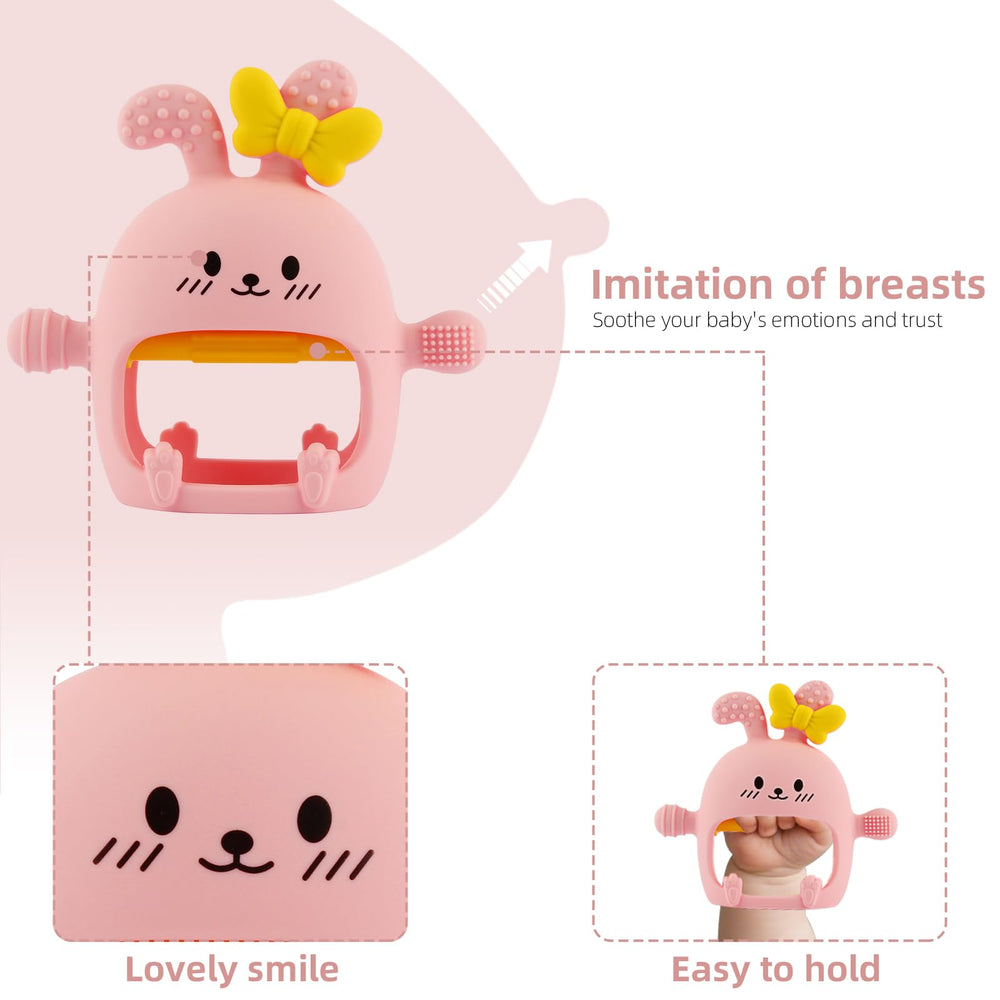 Chuya bunny teething mitten with textured surface for grip and exploration.