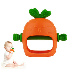 Chuya carrot teether in soft silicone with bright color for gentle teething relief.