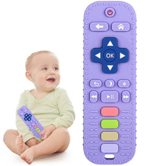 Chuya teether remote purple close-up showing silicone for soothing gums.