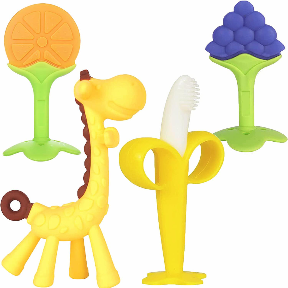 Chuya teething toy with soft silicone texture soothing baby's gums during play